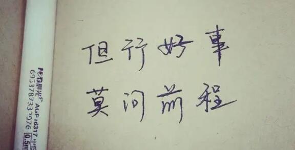 但行好事，莫问前程